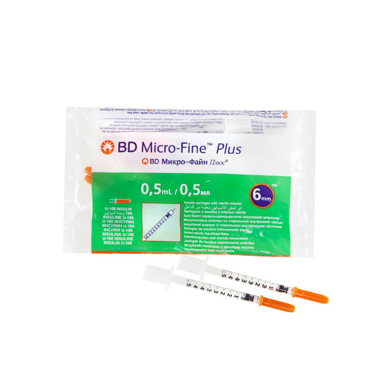 картинка Шприц инсул. BD micro-fine Plus U-100 0.5 мл с иглой 0,25х6мм (31G) №10
